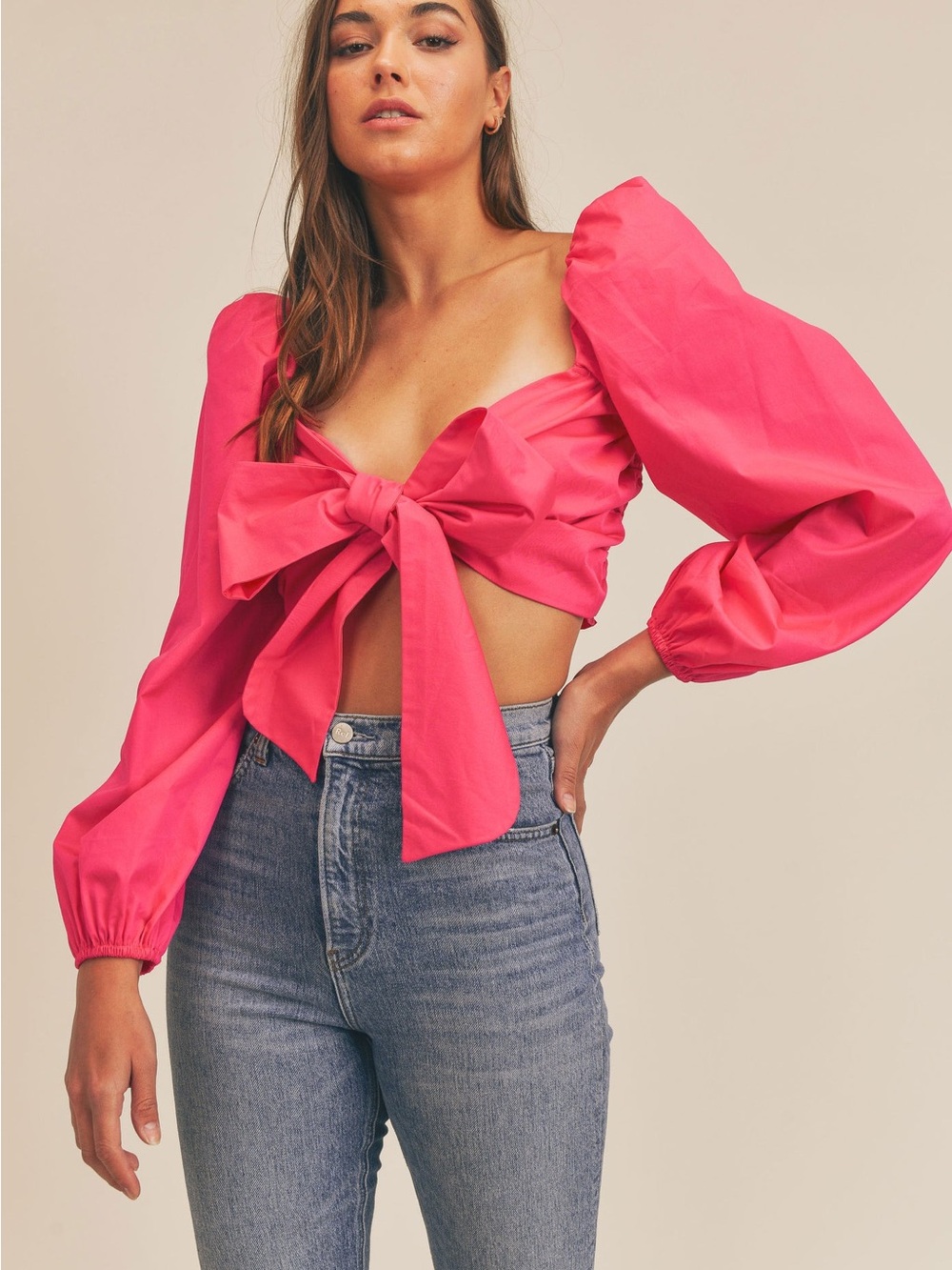 MABLE ANGEL FRONT RIBBON SELF TIE TOP